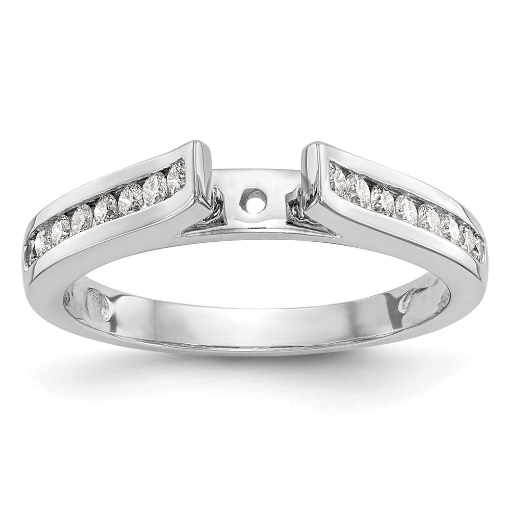 14K Weißgold 0,375 ct. Labor gezüchteter Diamant VS/SI+ G+ 1 ct. Center Round Shared Prong Verlobungsring