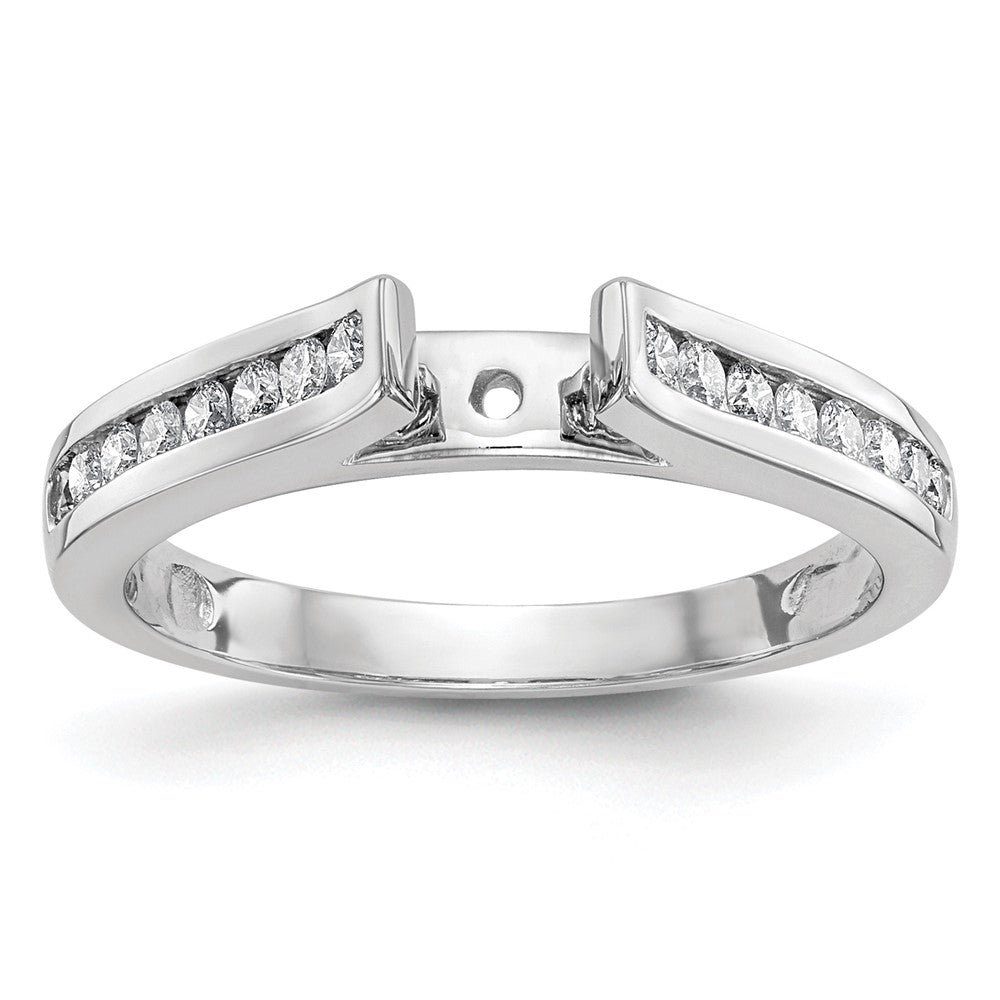 14K Weißgold 0,375 ct. Labor gezüchteter Diamant VS/SI+ G+ 1 ct. Center Round Shared Prong Verlobungsring