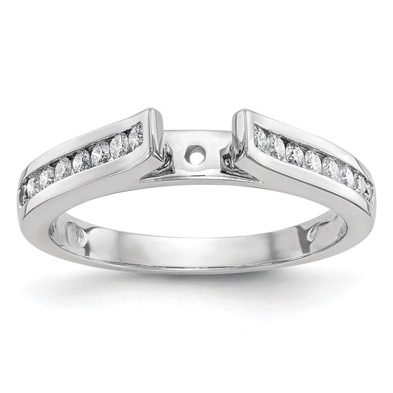 14K Weißgold Stift Set 1/4 Karat Kanalfassung Diamant Halbfassung Verlobungsring