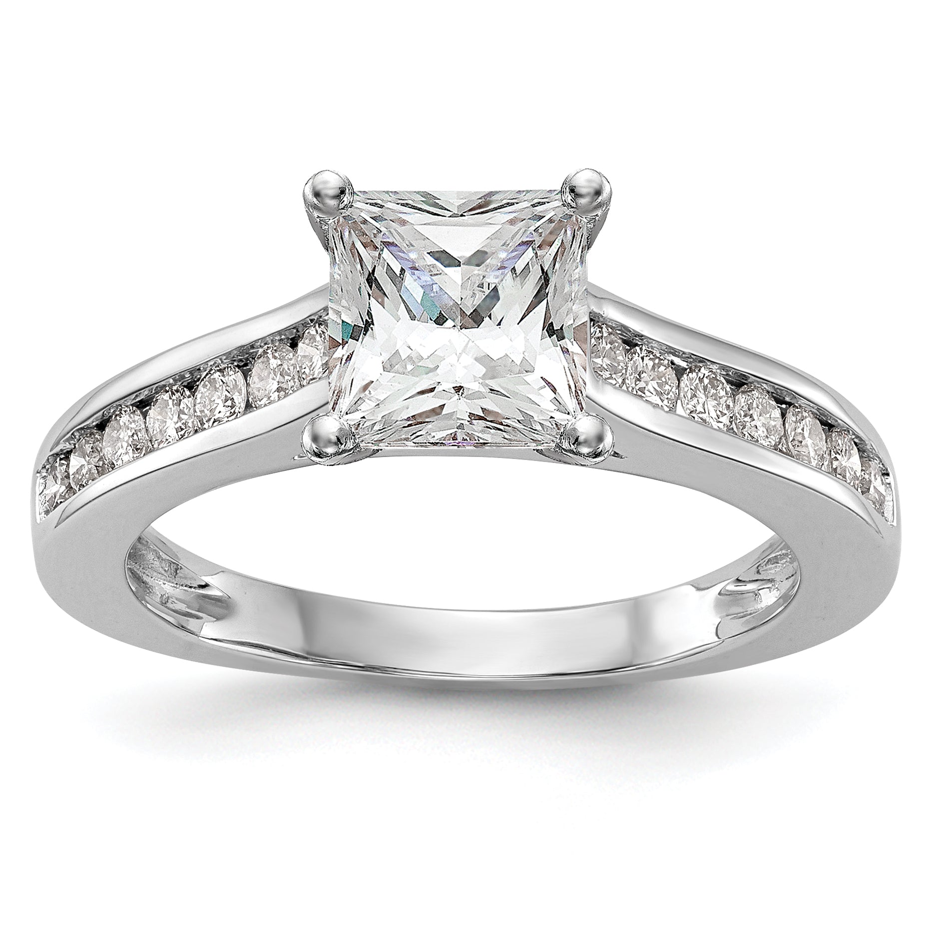14K Weißgold Verlobungsring mit 0,33 ct. Laborgezüchteten Diamanten VS/SI+ G+ in Krappenfassung