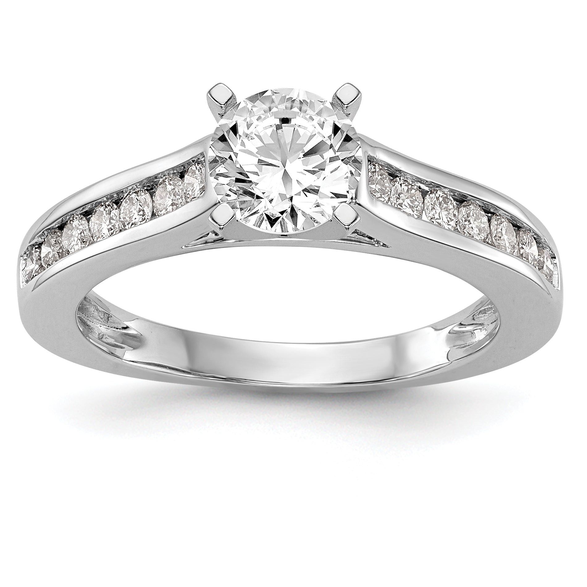 14K Weißgold Verlobungsring mit 0,33 ct. Laborgezüchteten Diamanten VS/SI+ G+ in Krappenfassung