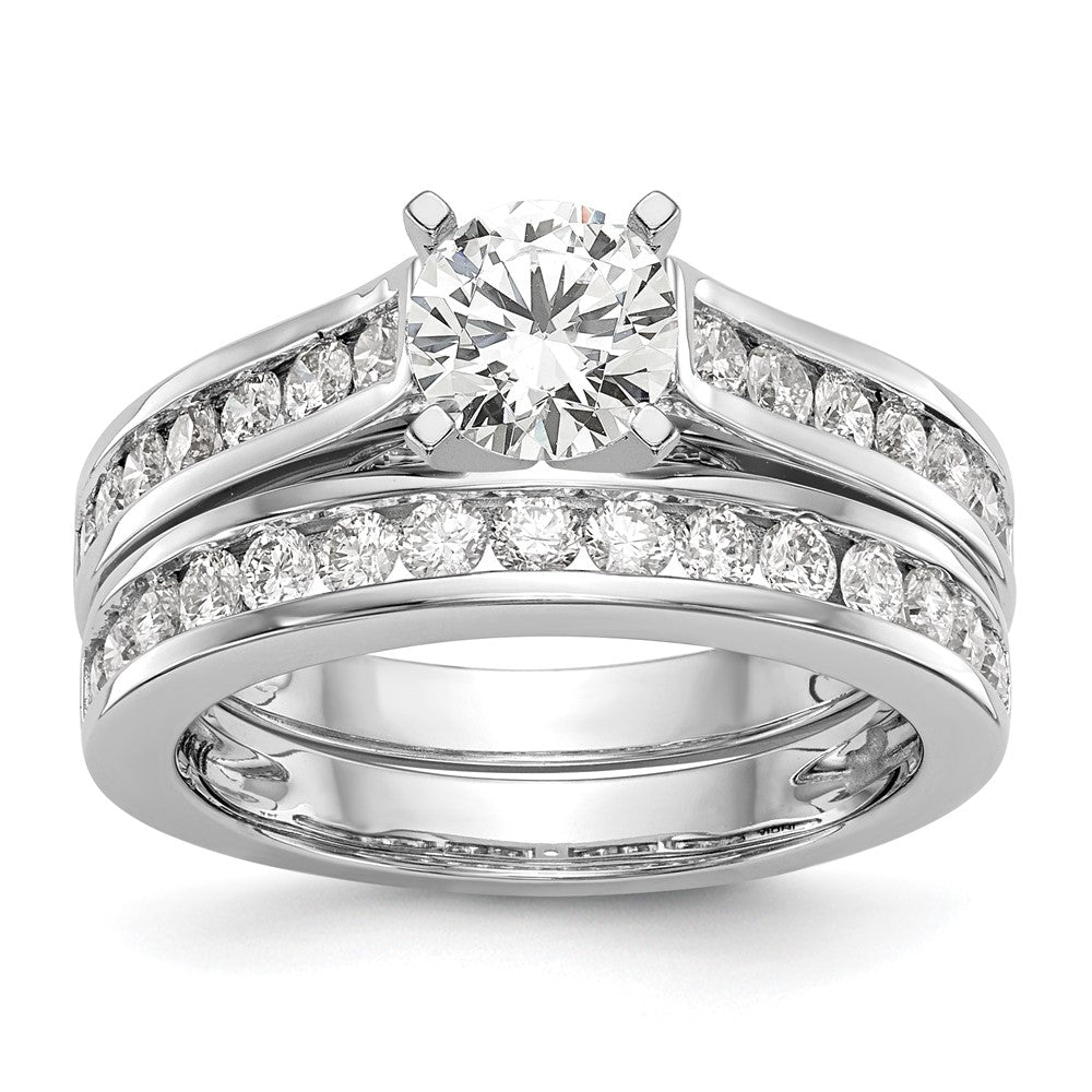 14K Weißgold Verlobungsring mit 0,5 ct. Laborgezüchteten Diamanten, VS/SI+ G+, in Krappenfassung (Peg Set)