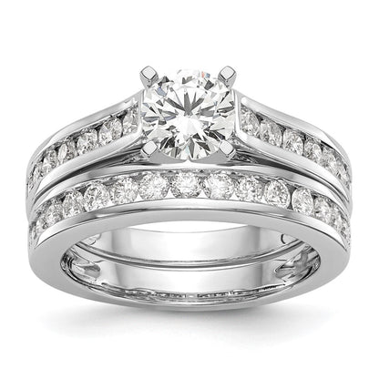 14K Weißgold Verlobungsring mit 0,5 ct. Laborgezüchteten Diamanten, VS/SI+ G+, in Krappenfassung (Peg Set)