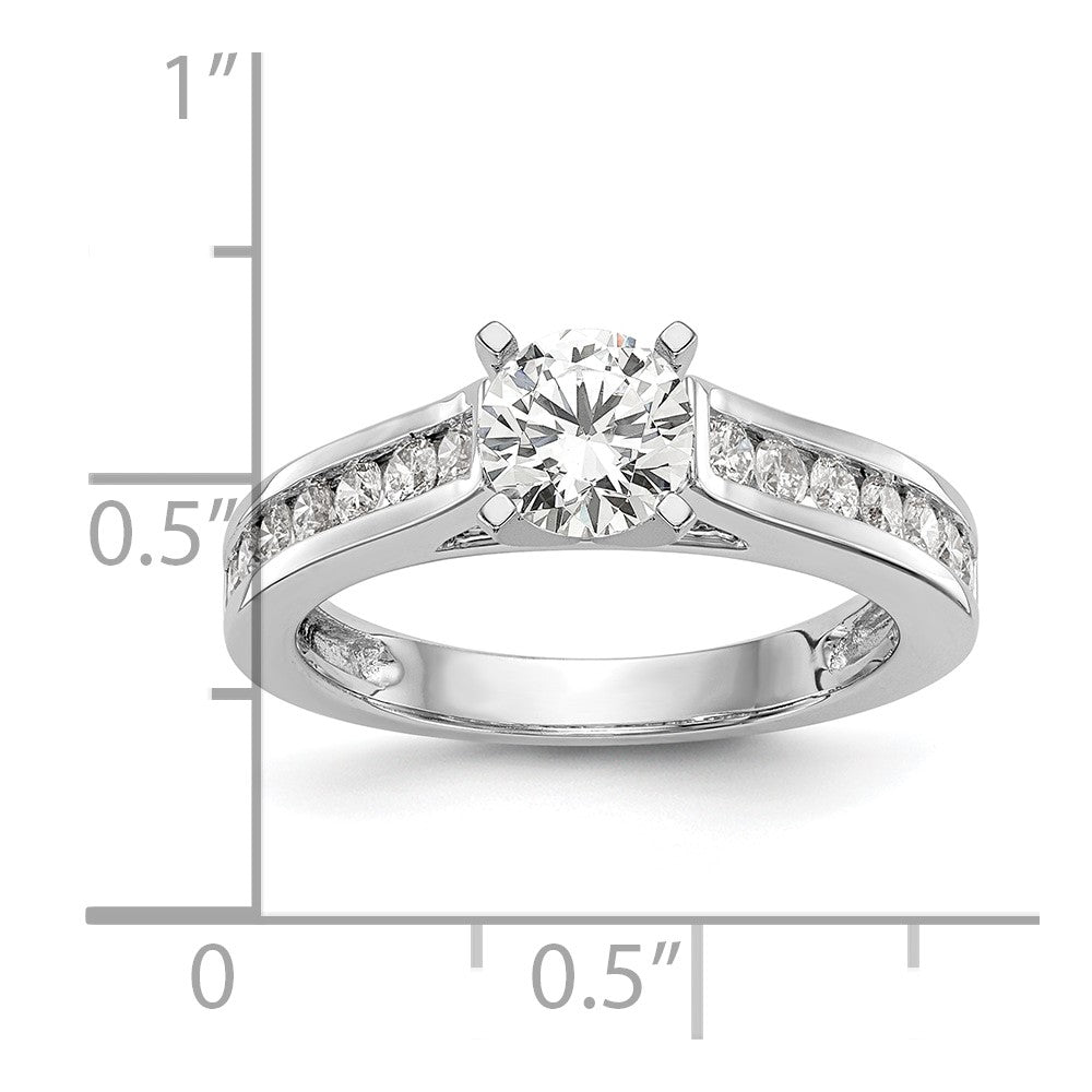 14K Weißgold Verlobungsring mit 0,5 ct. Laborgezüchteten Diamanten, VS/SI+ G+, in Krappenfassung (Peg Set)
