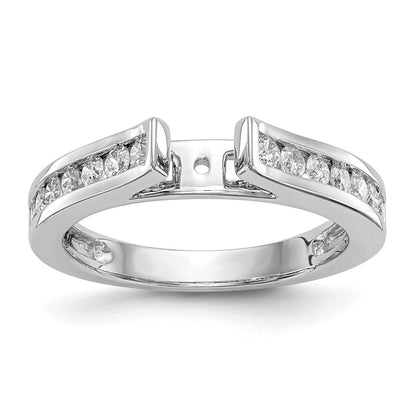 14K Weißgold Verlobungsring mit 0,5 ct. Laborgezüchteten Diamanten, VS/SI+ G+, in Krappenfassung (Peg Set)