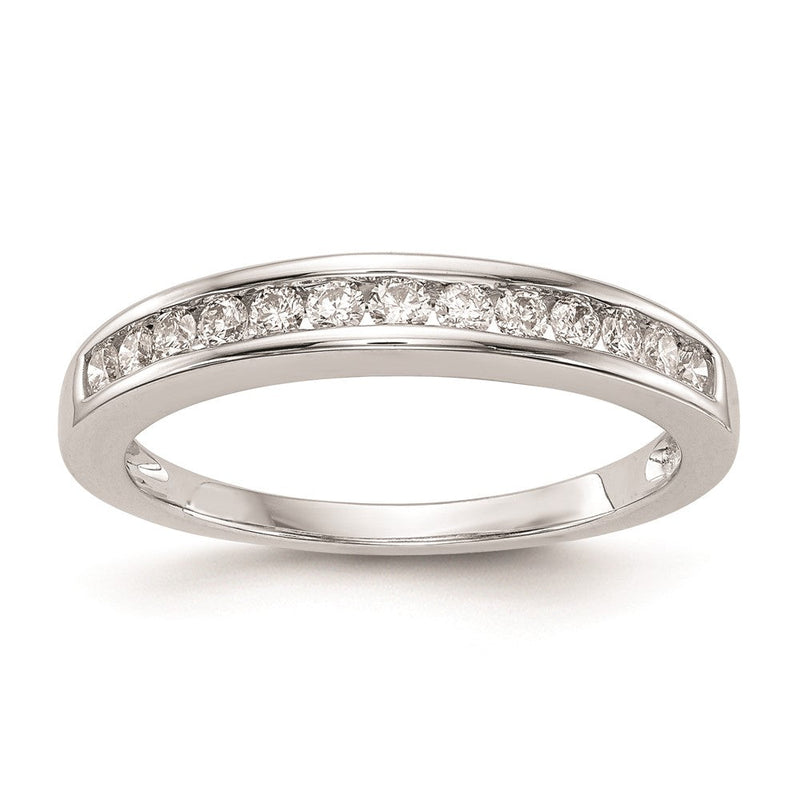 14K Weißgold Ehering mit natürlichen Diamanten