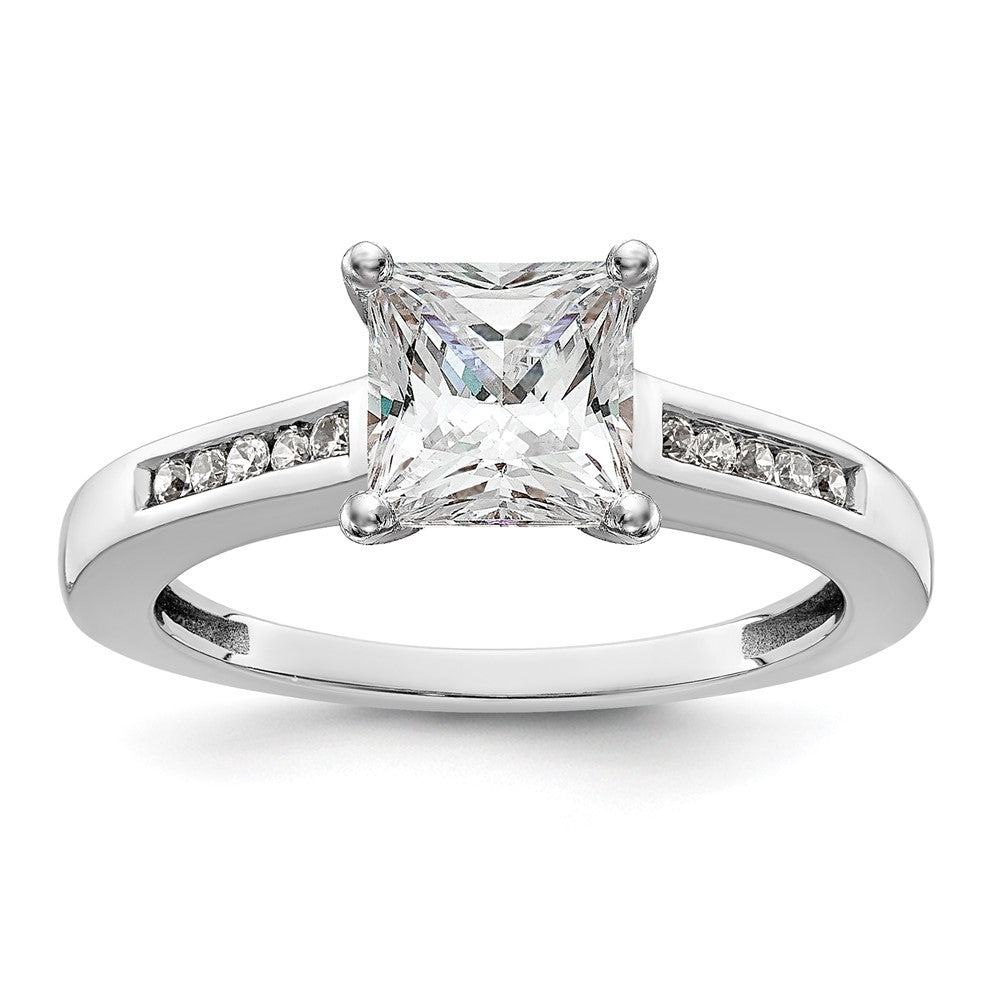 14K Weißgold Verlobungsring mit Laborgezüchteten Diamanten VS/SI FGH, Semi-Mount, Krappenfassung