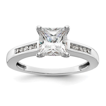 14K Weißgold Verlobungsring mit Laborgezüchteten Diamanten VS/SI FGH, Semi-Mount, Krappenfassung