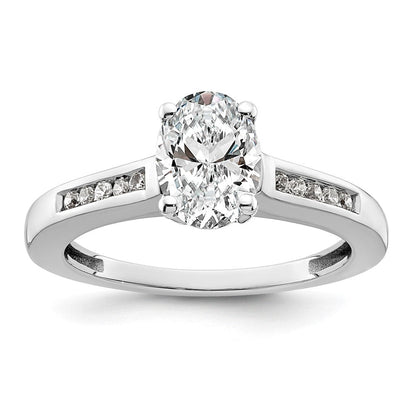 14K Weißgold Verlobungsring mit Laborgezüchteten Diamanten VS/SI FGH, Semi-Mount, Krappenfassung