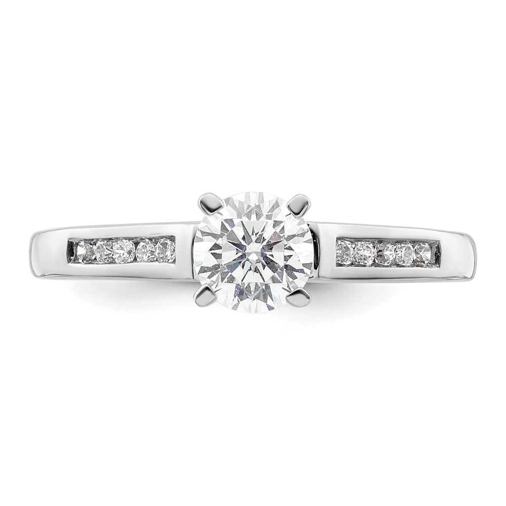 14K Weißgold Verlobungsring mit Laborgezüchteten Diamanten VS/SI FGH, Semi-Mount, Krappenfassung