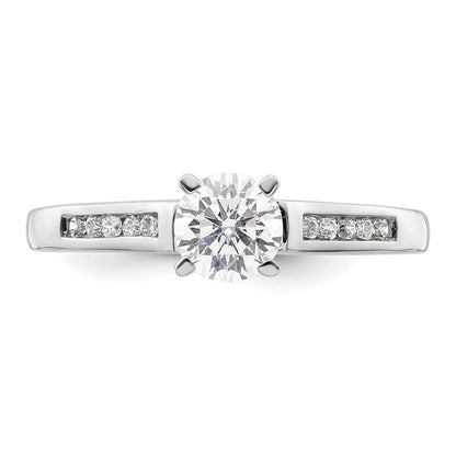 14K Weißgold Verlobungsring mit Laborgezüchteten Diamanten VS/SI FGH, Semi-Mount, Krappenfassung