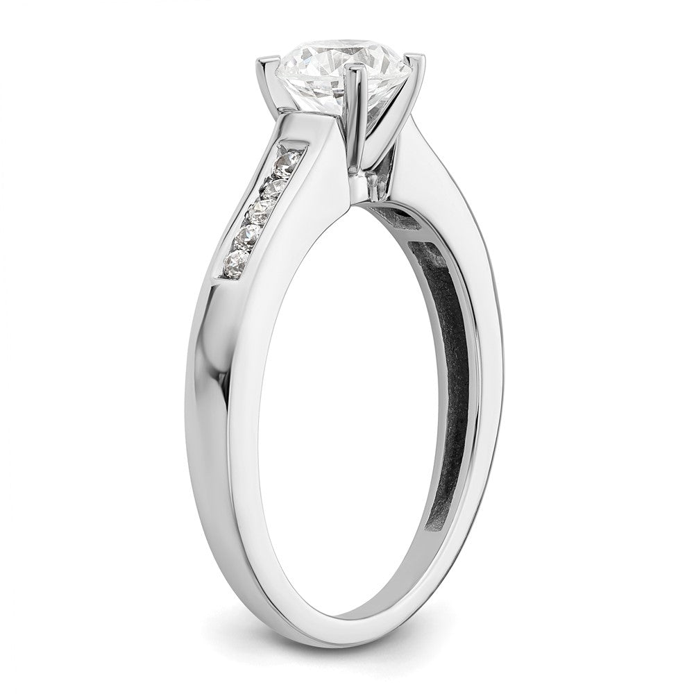 14K Weißgold Verlobungsring mit Laborgezüchteten Diamanten VS/SI FGH, Semi-Mount, Krappenfassung
