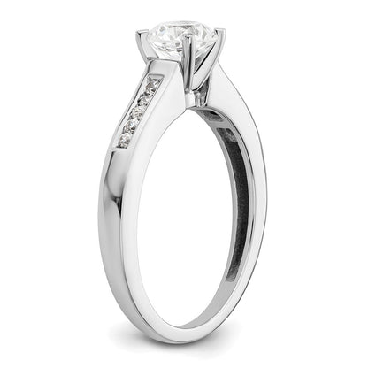 14K Weißgold Verlobungsring mit Laborgezüchteten Diamanten VS/SI FGH, Semi-Mount, Krappenfassung