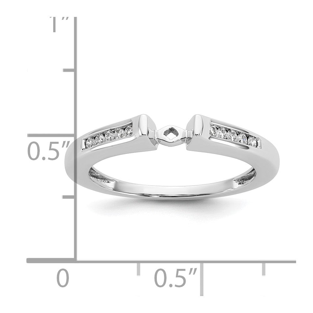 14K Weißgold Verlobungsring mit Laborgezüchteten Diamanten VS/SI FGH, Semi-Mount, Krappenfassung