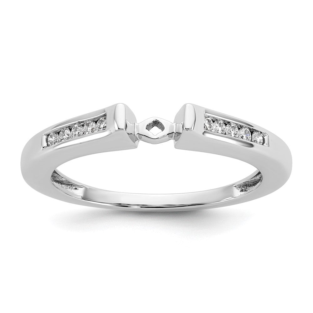 14K Weißgold Verlobungsring mit Laborgezüchteten Diamanten VS/SI FGH, Semi-Mount, Krappenfassung