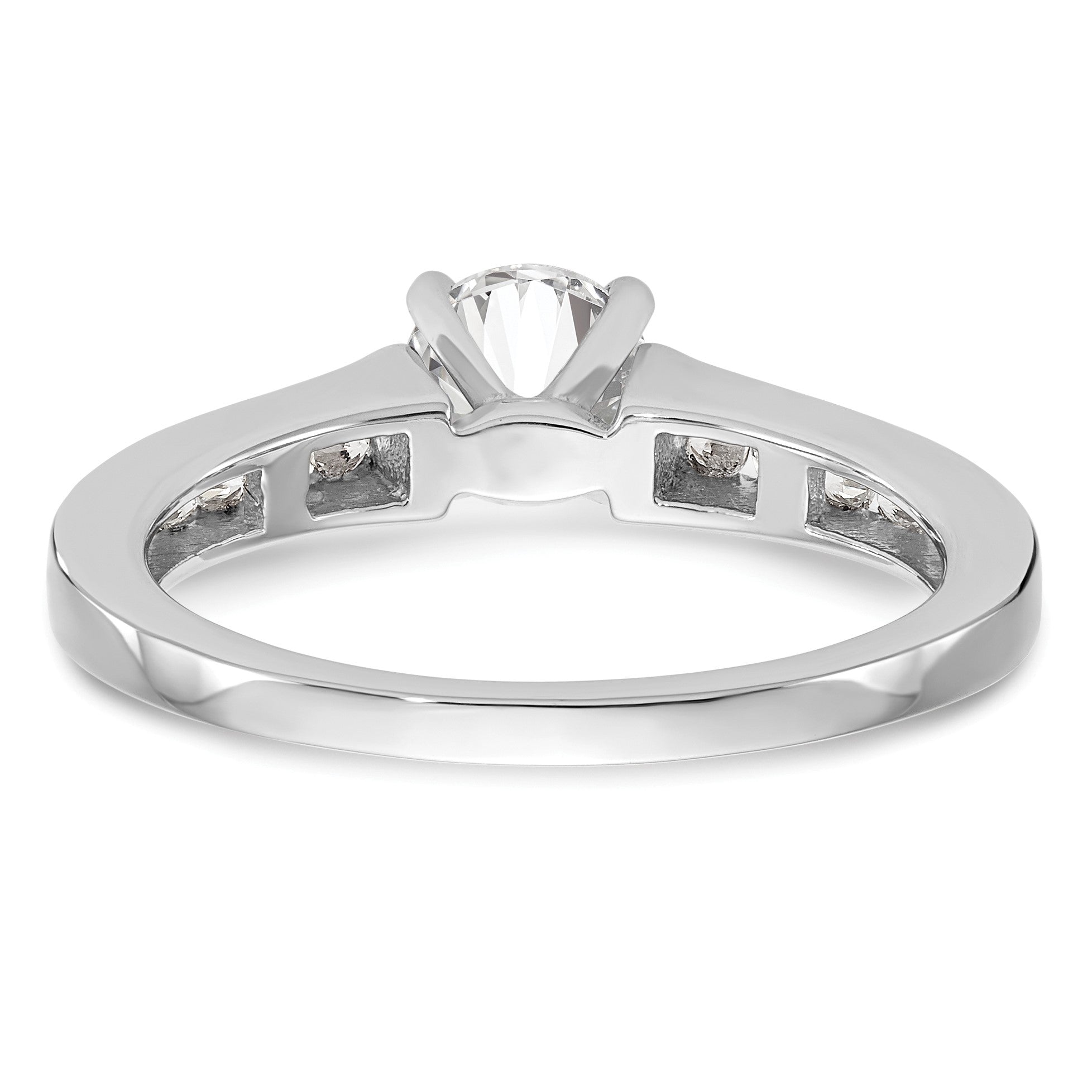 14K Weißgold Verlobungsring mit Krappen-Halbfassung und 0,25 ct. Labordiamant VS/SI+ G+