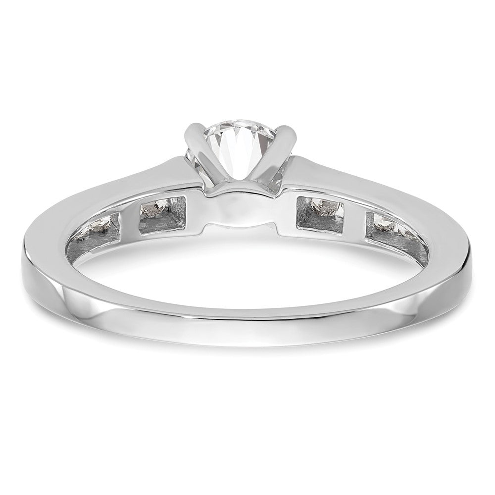14K Weißgold Verlobungsring mit Krappen-Halbfassung und 0,25 ct. Labordiamant VS/SI+ G+