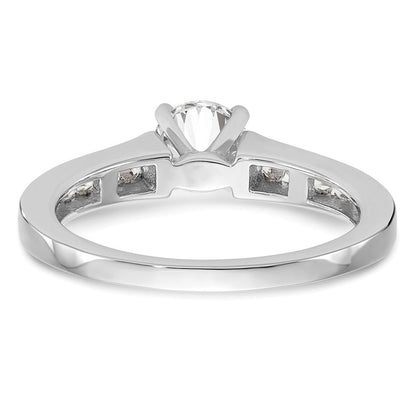 14K Weißgold Verlobungsring mit Krappen-Halbfassung und 0,25 ct. Labordiamant VS/SI+ G+
