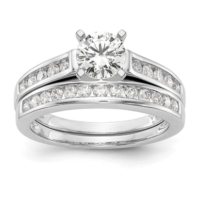 14K Weißgold Verlobungsring mit Krappen-Halbfassung und 0,25 ct. Labordiamant VS/SI+ G+