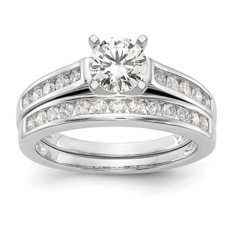 14K Weißgold Verlobungsring mit Krappen-Halbfassung und 0,25 ct. Labordiamant VS/SI+ G+