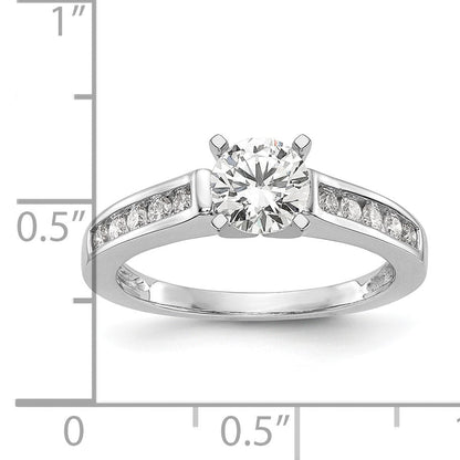 14K Weißgold Verlobungsring mit Krappen-Halbfassung und 0,25 ct. Labordiamant VS/SI+ G+