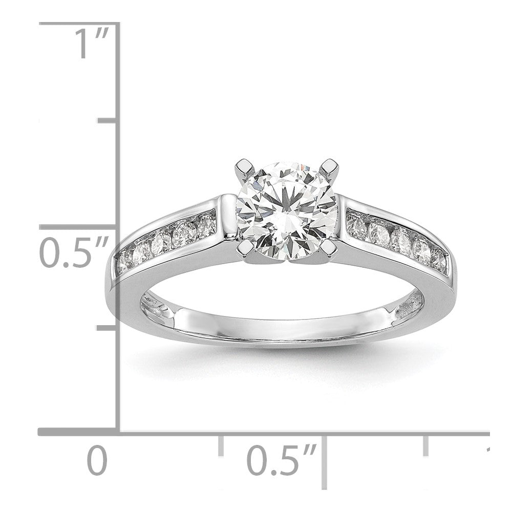 14K Weißgold Verlobungsring mit Krappen-Halbfassung und 0,25 ct. Labordiamant VS/SI+ G+