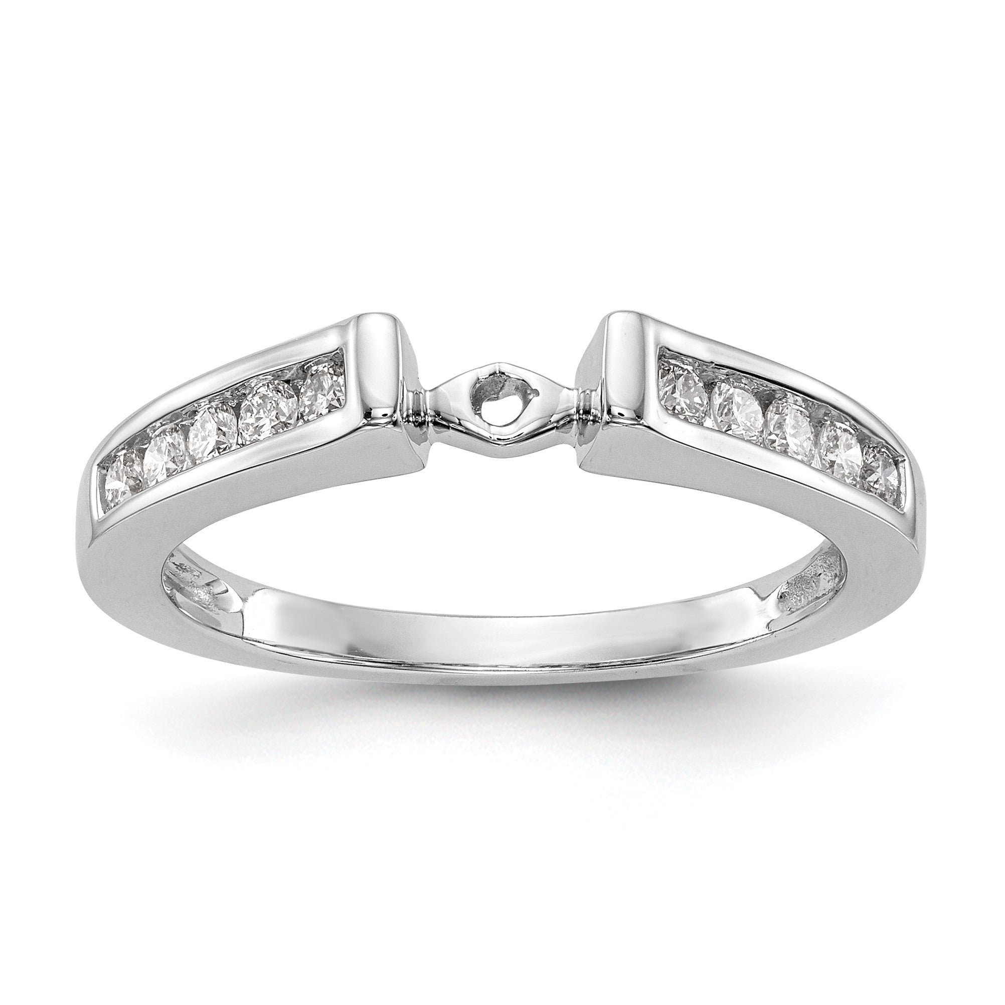 14K Weißgold Verlobungsring mit Krappen-Halbfassung und 0,25 ct. Labordiamant VS/SI+ G+