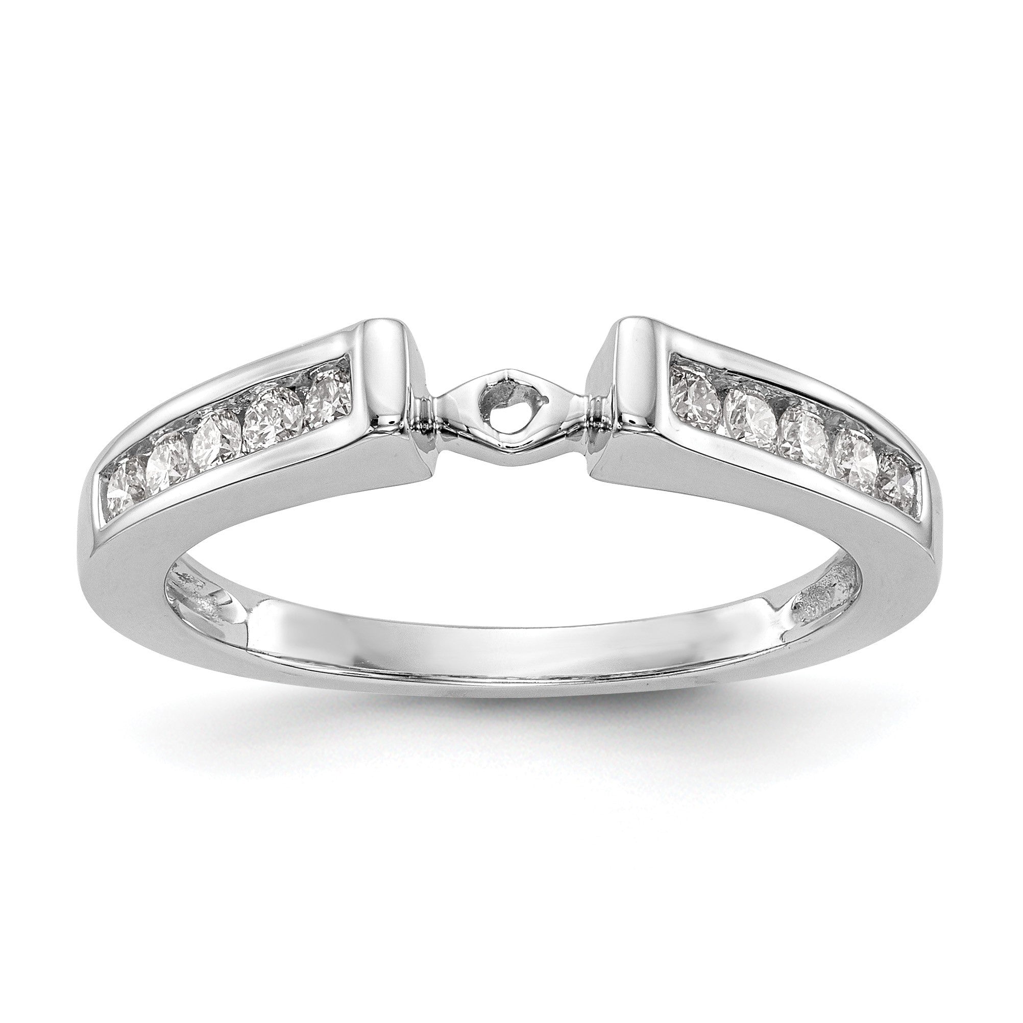 14K Weißgold Verlobungsring mit Krappen-Halbfassung und 0,25 ct. Labordiamant VS/SI+ G+
