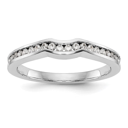 14K Weißgold Trauring mit natürlichen Diamanten