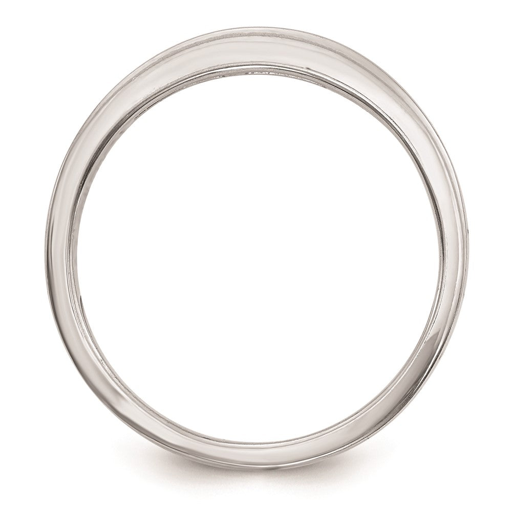 14K Weißgold Ehering mit echten Diamanten