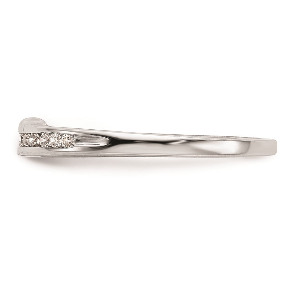 14K Weißgold Ehering mit echten Diamanten