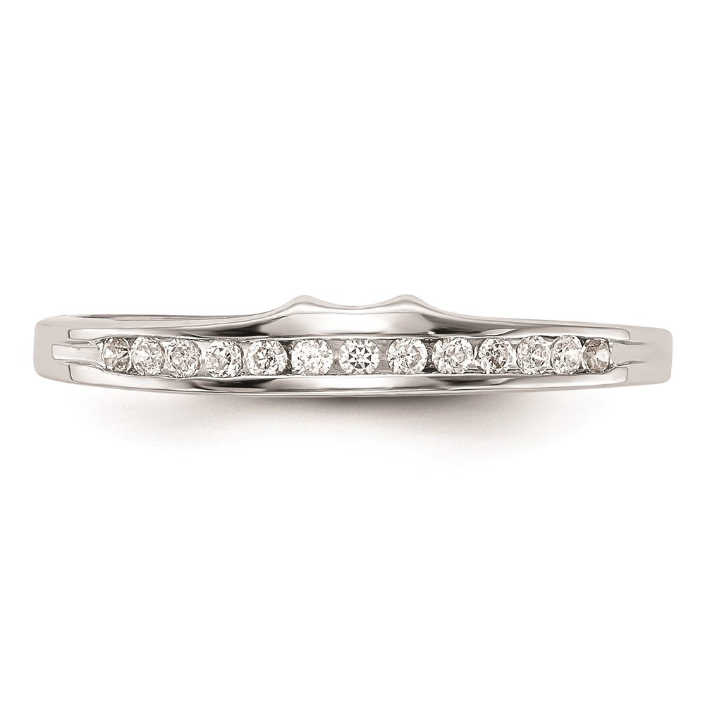 14K Weißgold Ehering mit echten Diamanten