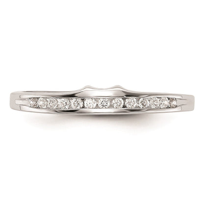 14K Weißgold Ehering mit echten Diamanten