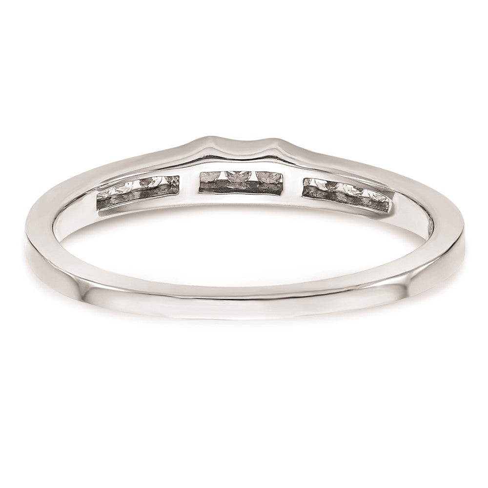 14K Weißgold Ehering mit echten Diamanten