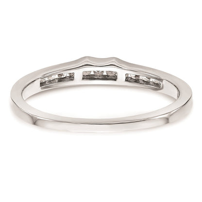 14K Weißgold Ehering mit echten Diamanten