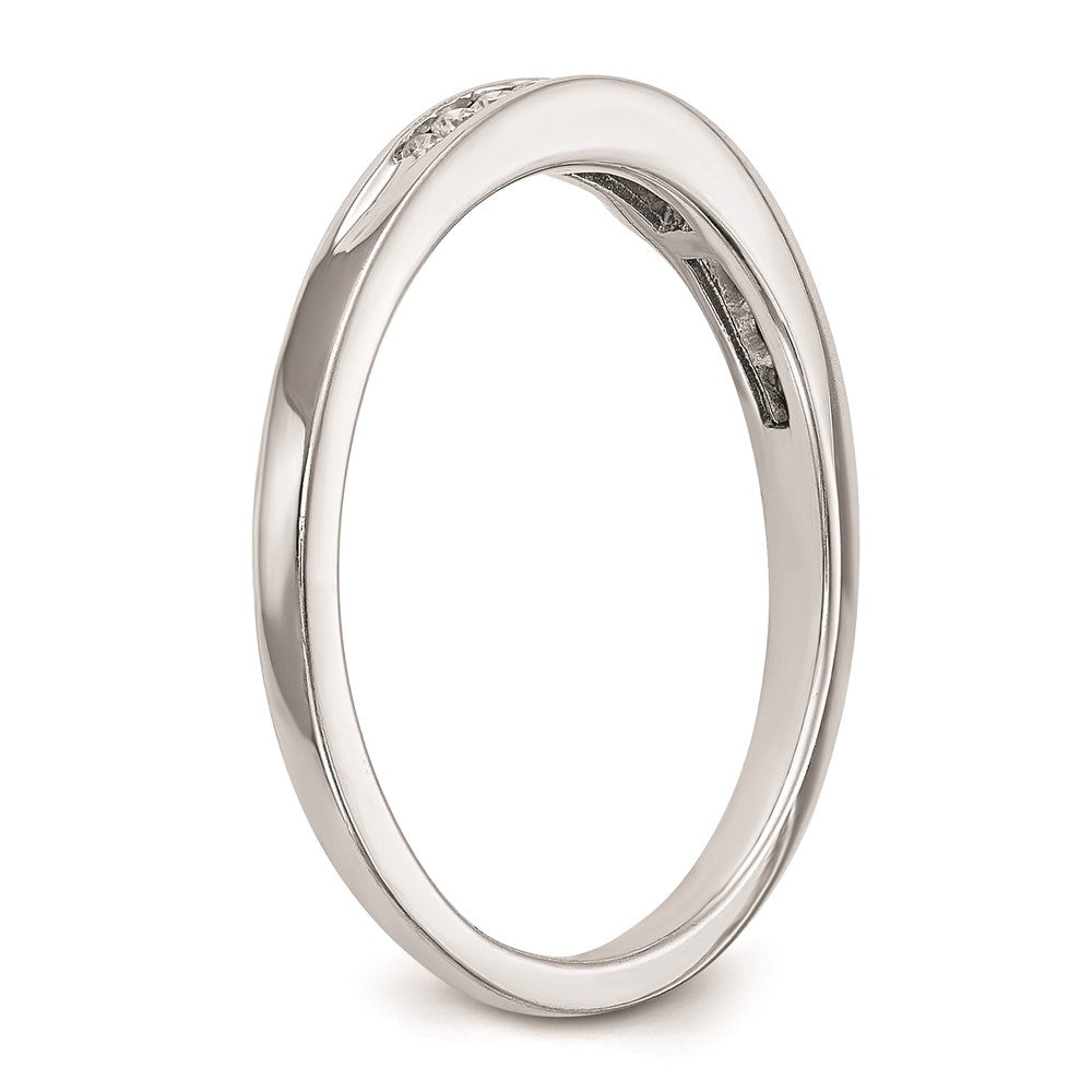 14K Weißgold Ehering mit echten Diamanten