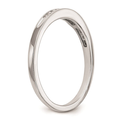 14K Weißgold Ehering mit echten Diamanten