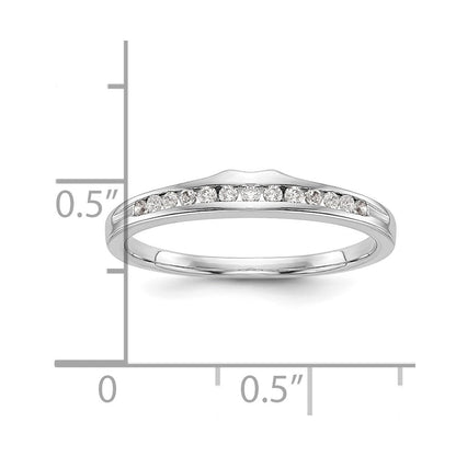 14K Weißgold Ehering mit echten Diamanten