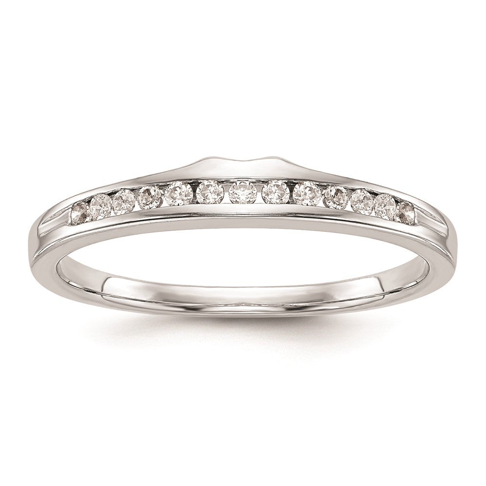 14K Weißgold Ehering mit echten Diamanten