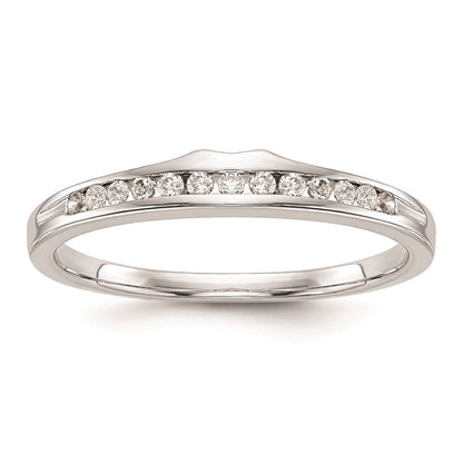 14K Weißgold Ehering mit echten Diamanten