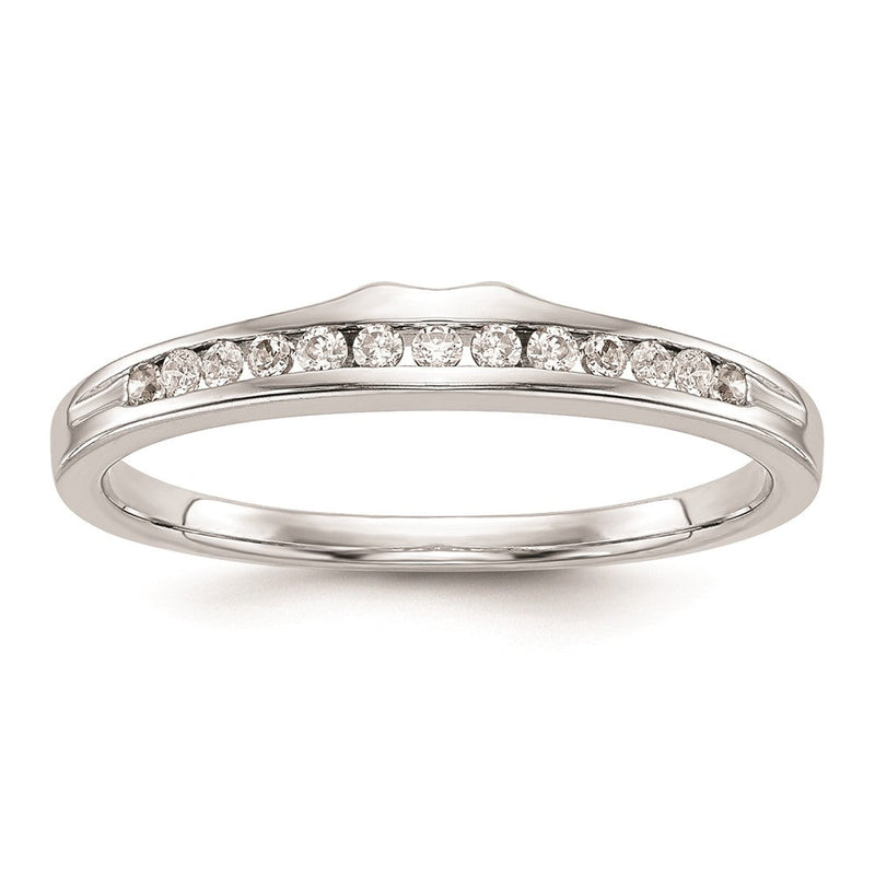 14K Weißgold Ehering mit echten Diamanten