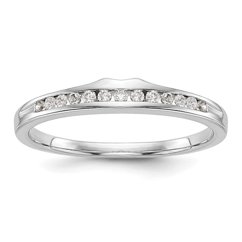 14K Weißgold Ehering mit natürlichen Diamanten