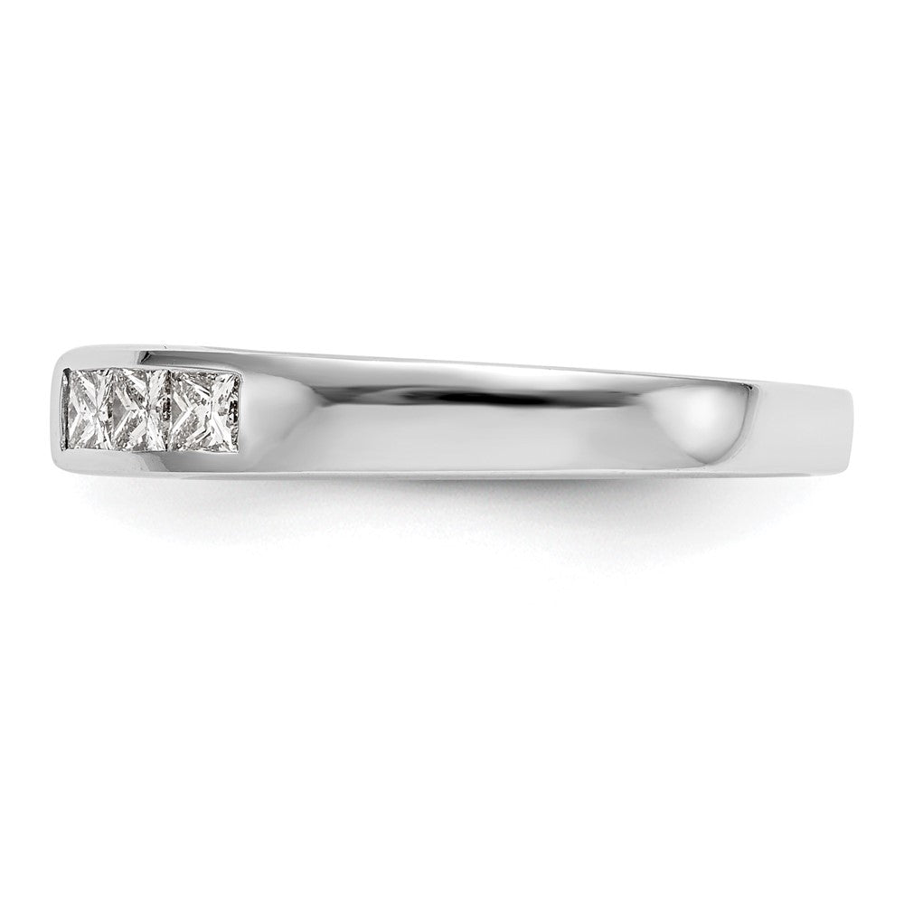 14K Weißgold Stift Set 3/8 Karat Kanalfassung Princess Diamant Halbfassung Verlobungsring