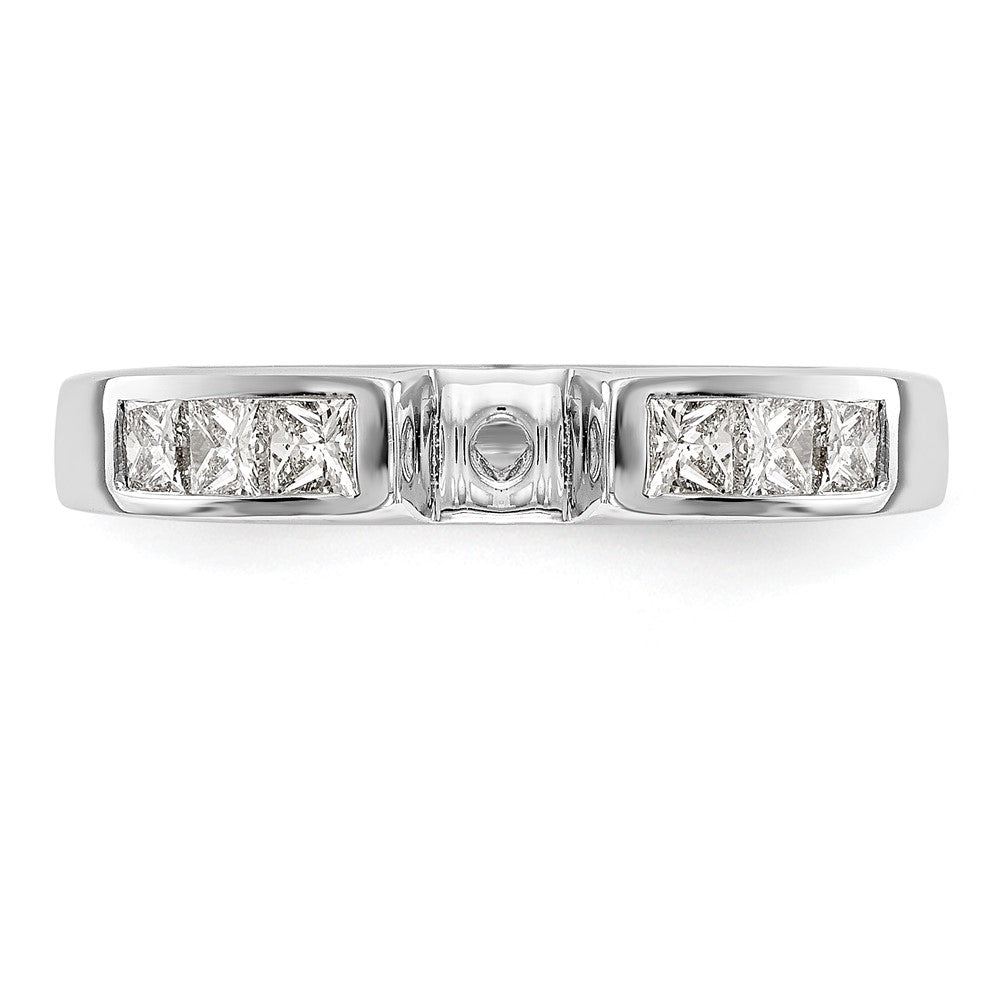 14K Weißgold Stift Set 3/8 Karat Kanalfassung Princess Diamant Halbfassung Verlobungsring