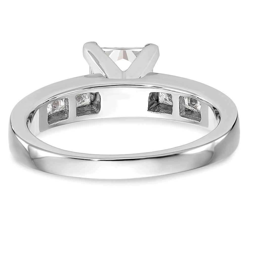 14K Weißgold Stift Set 3/8 Karat Kanalfassung Princess Diamant Halbfassung Verlobungsring