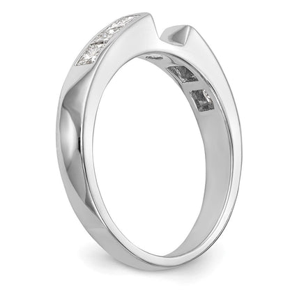 14K Weißgold Stift Set 3/8 Karat Kanalfassung Princess Diamant Halbfassung Verlobungsring