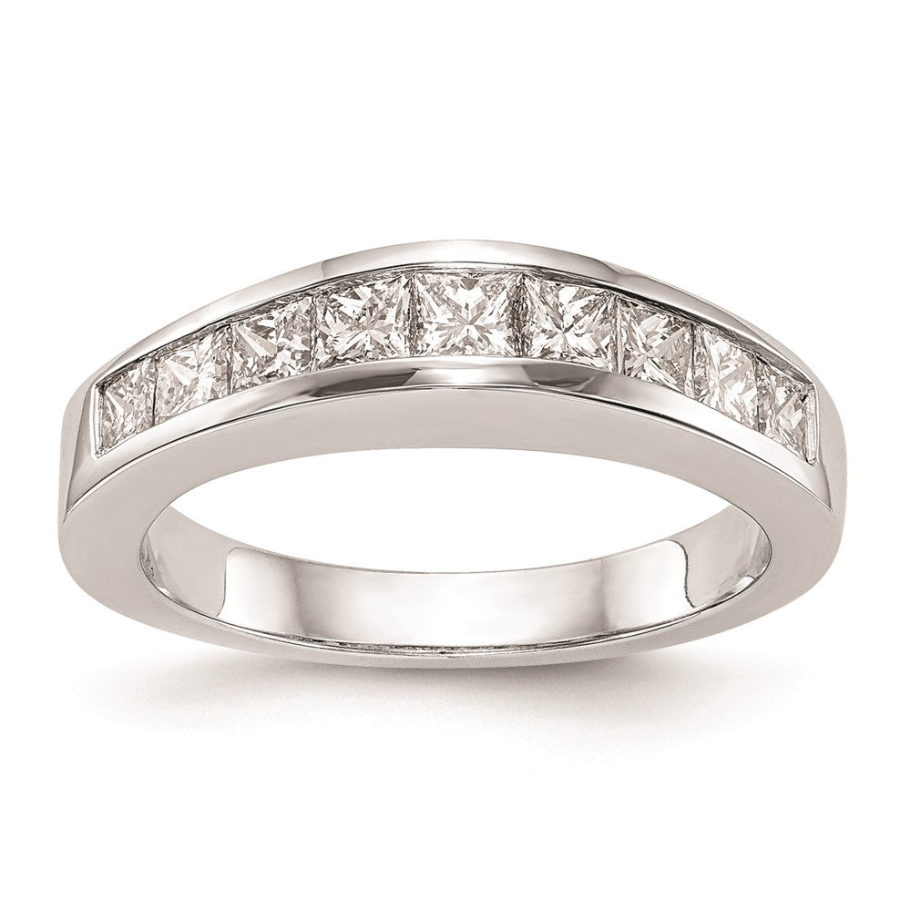 14K Weißgold Ehering mit natürlichen Diamanten