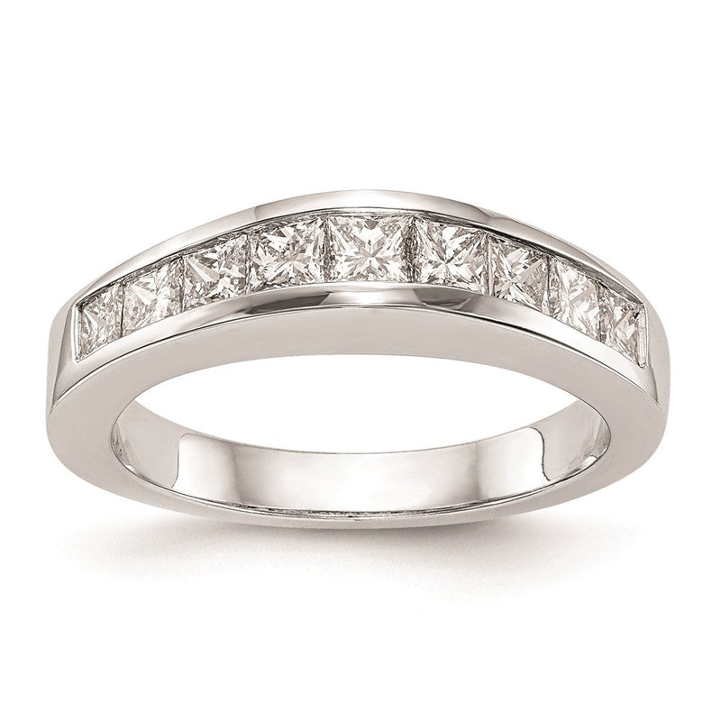 14K Weißgold Ehering mit natürlichen Diamanten