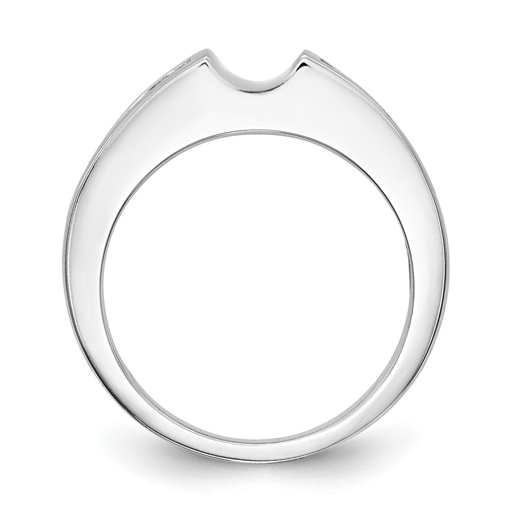 14K Weißgold Stift Set 3/4 Karat Kanalfassung Princess Diamant Halbfassung Verlobungsring
