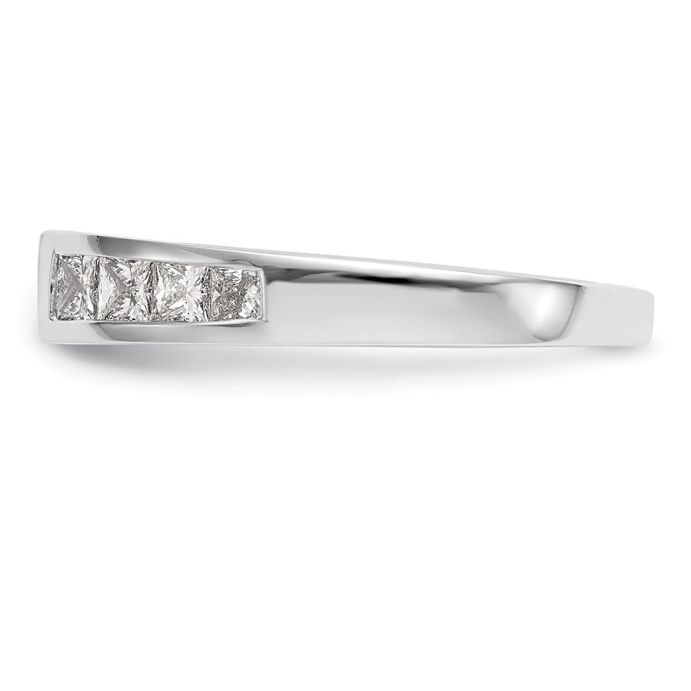 14K Weißgold Stift Set 3/4 Karat Kanalfassung Princess Diamant Halbfassung Verlobungsring